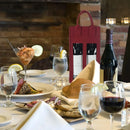 5PCS Handheld Wine Gift Bags Double-Bottle Design with Clear Window Portable - Burgundy