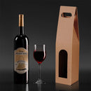 30pcs Kraft Paper Wine Box for Gift Packaging Portable Wine Bottle Storage Box - Double