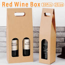 30pcs Kraft Paper Wine Box for Gift Packaging Portable Wine Bottle Storage Box - Double