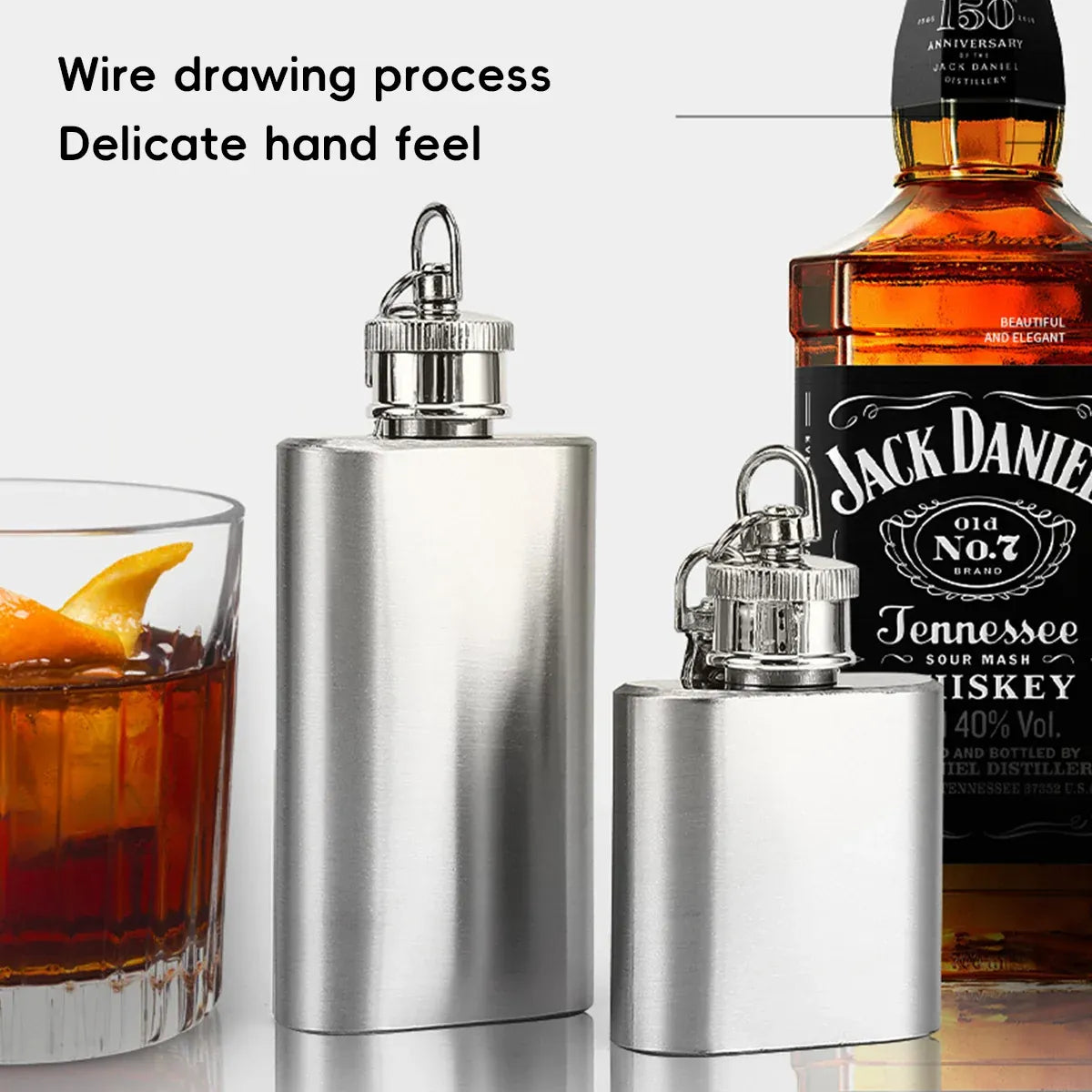 Mini Stainless Steel Hip Flask 1/2oz 3Pcs Portable Pocket Liquor Bottle Travel - 1OZ