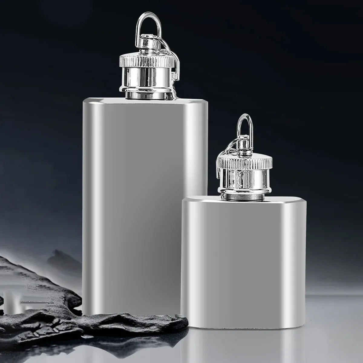 Mini Stainless Steel Hip Flask 1/2oz 3Pcs Portable Pocket Liquor Bottle Travel - 1OZ