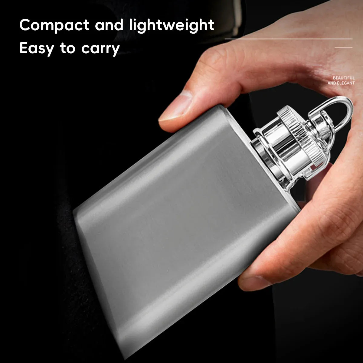 Mini Stainless Steel Hip Flask 1/2oz 3Pcs Portable Pocket Liquor Bottle Travel - 1OZ