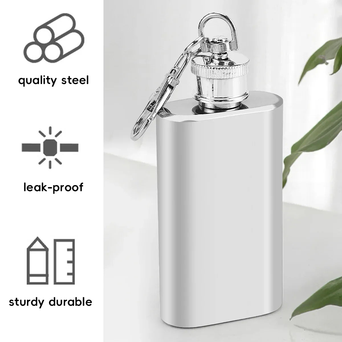 Mini Stainless Steel Hip Flask 1/2oz 3Pcs Portable Pocket Liquor Bottle Travel - 2OZ