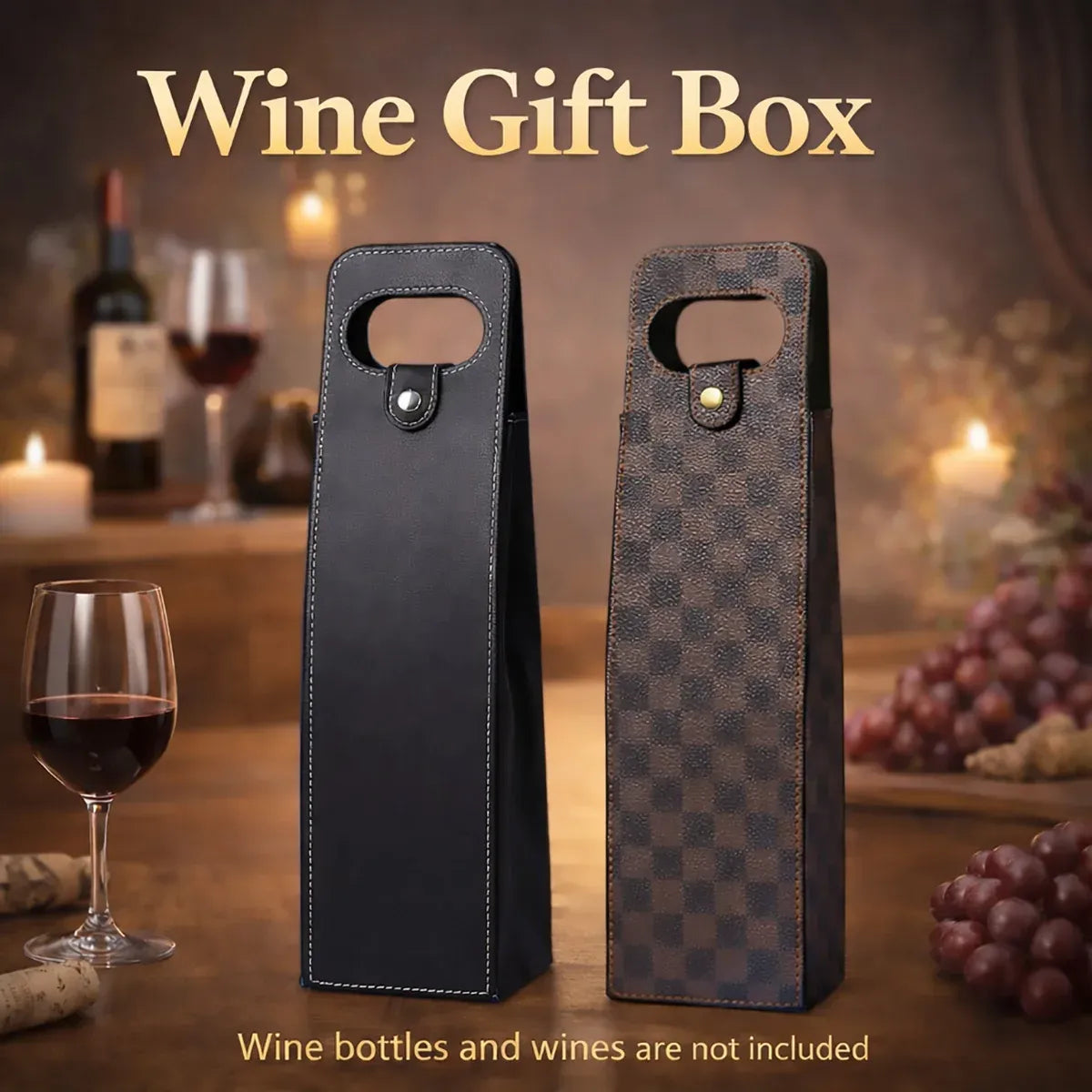 Leather Wine Box Single Double Bottle Folding Packaging Gift Box