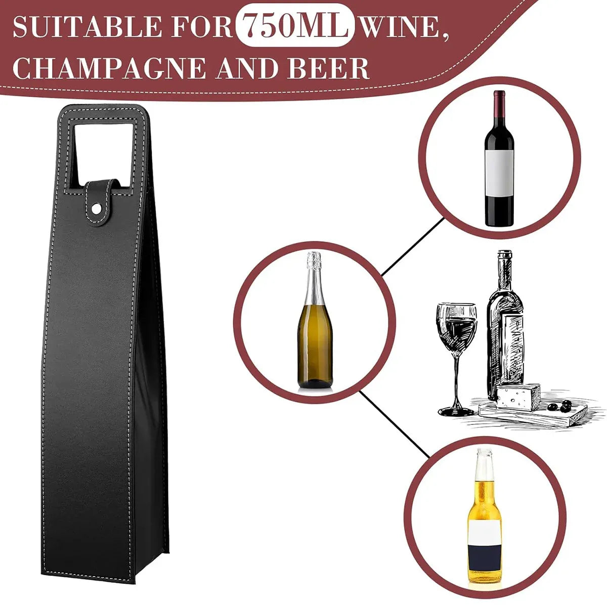 Leather Wine Box Single Double Bottle Folding Packaging Gift Box