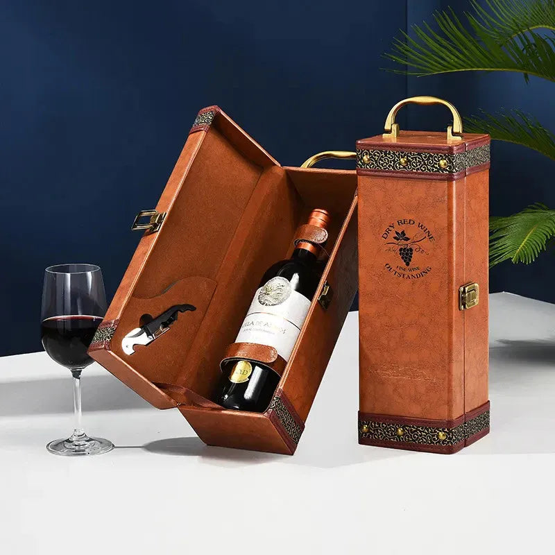 High-grade Leather Red Wine Gift Box