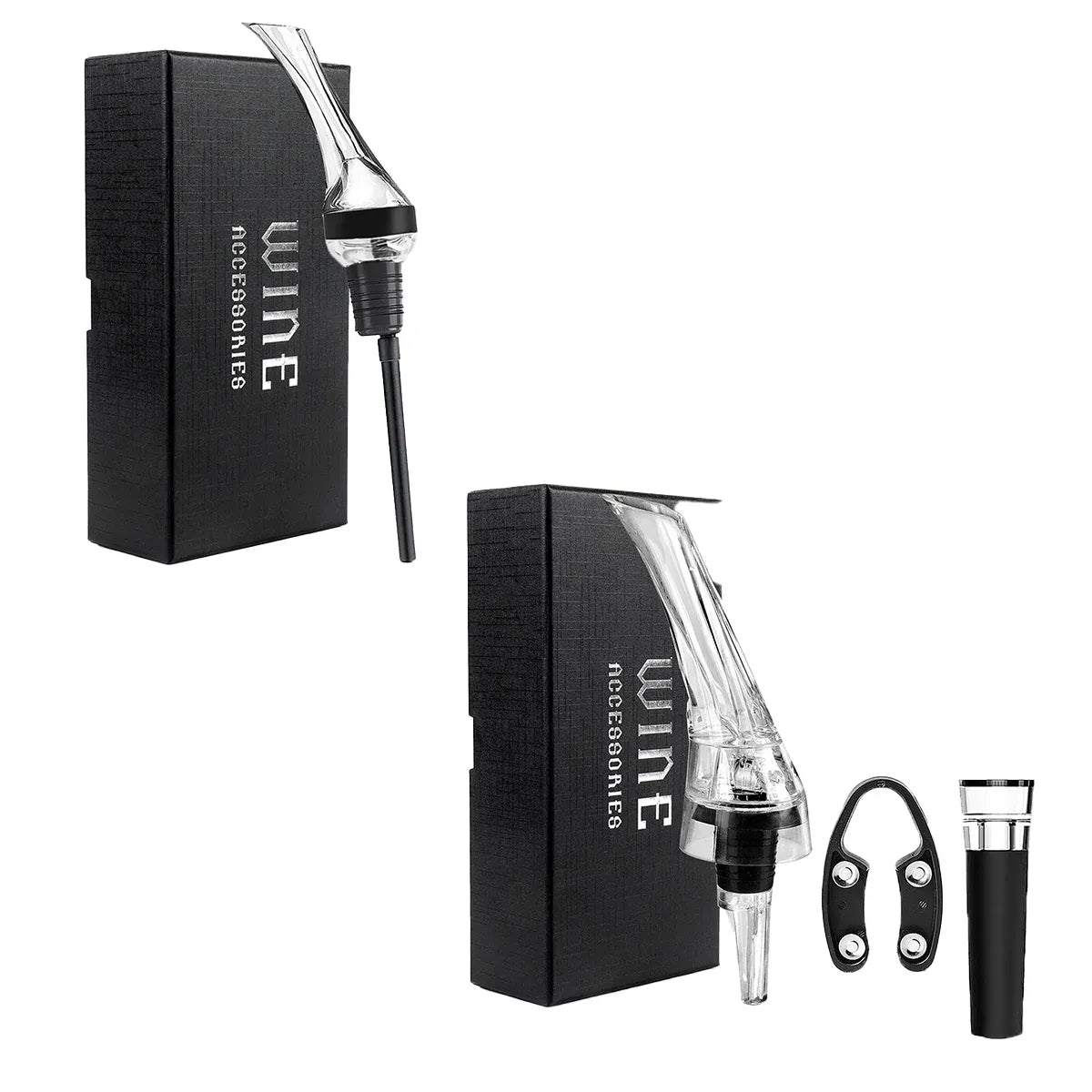 Wine Aerator Pourer with Gift Box Fast Red Wine Air Infusion Single or Three Piece Set - Long Stem Aerator