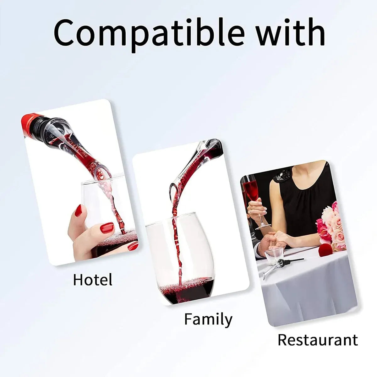 Wine Aerator Pourer with Gift Box Fast Red Wine Air Infusion Single or Three Piece Set - Long Stem Aerator