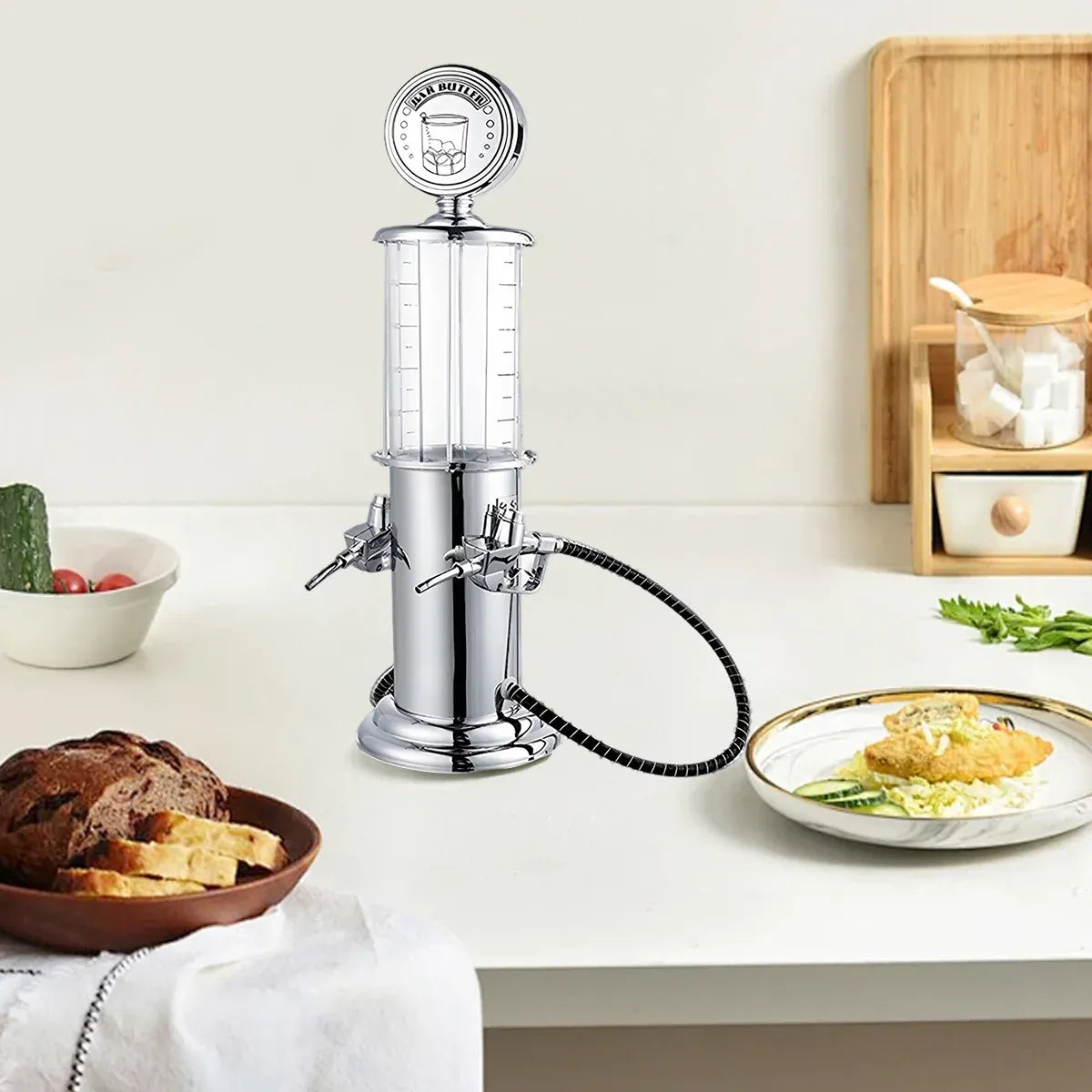 Single or Double Head Wine Dispenser Plastic 1L Capacity Leak Proof Easy Clean - Double Head
