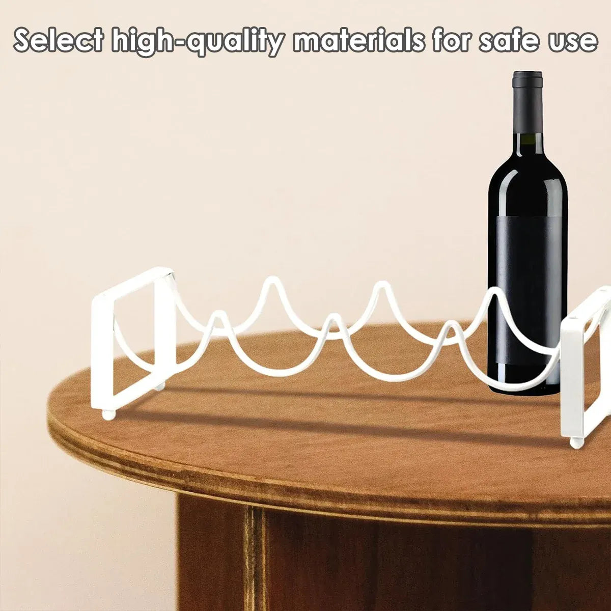 Iron Wine Rack Bottle Holder Metal Display Stand Tabletop Decorative Storage - Brown