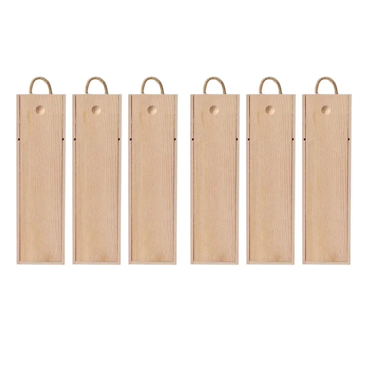 6pcs Red Wine Wooden Gift Box Packaging Storage Box for Wine Bottle Gifts - Single clamshell