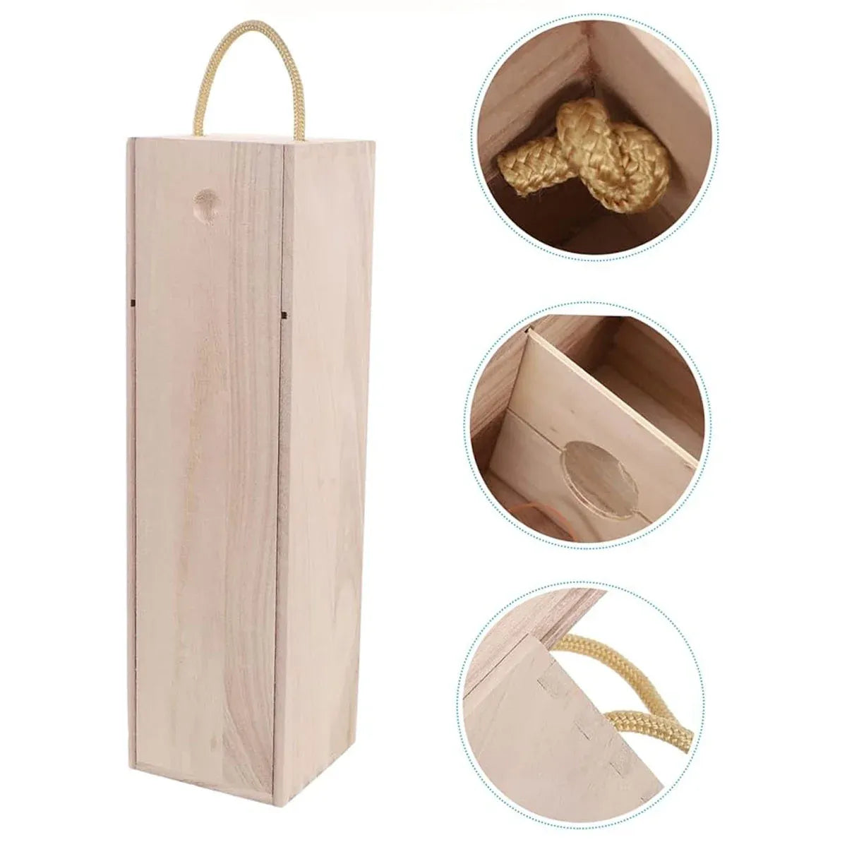 6pcs Red Wine Wooden Gift Box Packaging Storage Box for Wine Bottle Gifts - Single pull-out