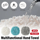 Chenille Hand Towel Ball 3PCS Absorbent Quick Dry Hanging Loop 17 x 17cm
