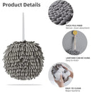 Chenille Hand Towel Ball 3PCS Absorbent Quick Dry Hanging Loop 17 x 17cm