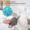 Chenille Hand Towel Ball 3PCS Absorbent Quick Dry Hanging Loop 17 x 17cm