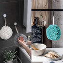 Chenille Hand Towel Ball 3PCS Absorbent Quick Dry Hanging Loop 17 x 17cm