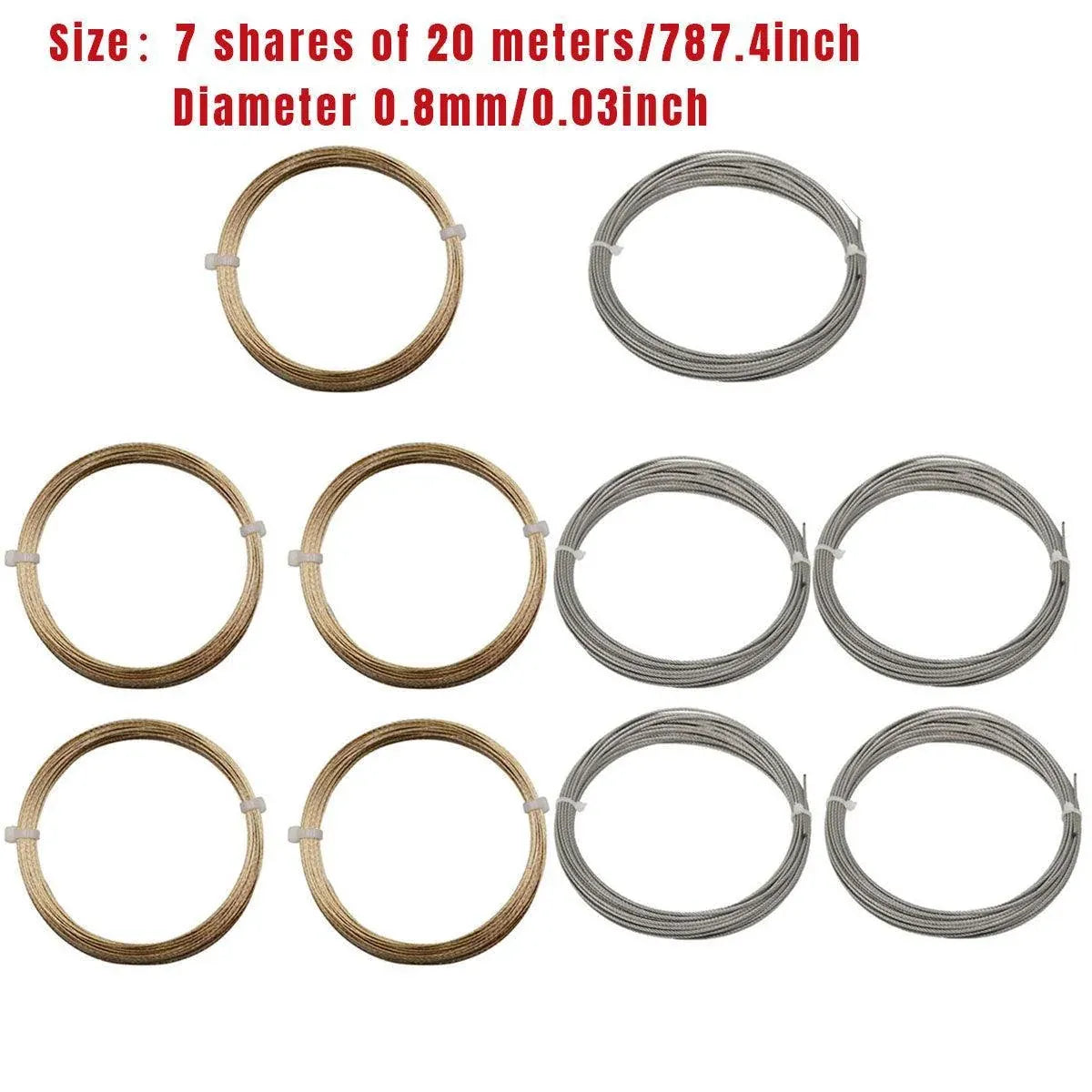 5 Rolls Automotive Glass Removal Tools Steel Wire Rope Disassembling Kit - Silver