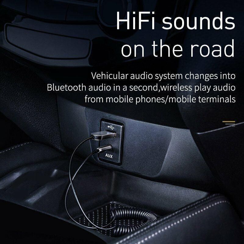 Wireless Bluetooth 5.0 Receiver Dongle Car Aux 3.5Mm Adapter Cable