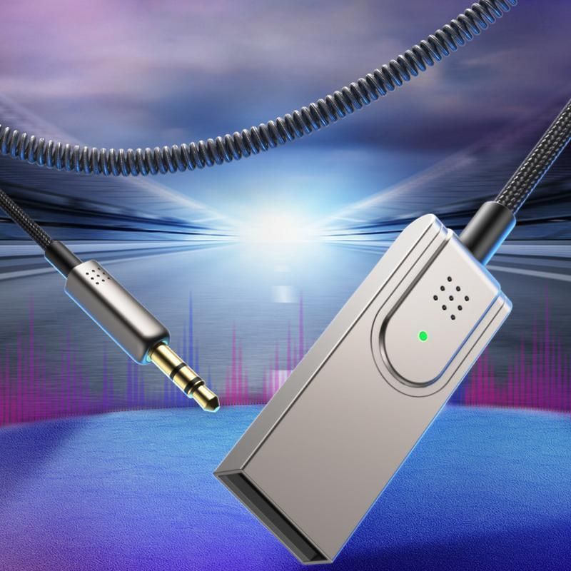 Wireless Bluetooth 5.0 Receiver Dongle Car Aux 3.5Mm Adapter Cable