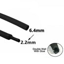Grade Marine Heat Shrink Tubing 3:1 Wire Sleeve Glue Inside Fast Wrap Insulation Black 5M - 25.4mm*5M