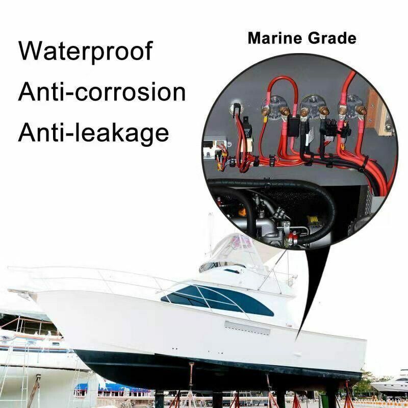 Grade Marine Heat Shrink Tubing 3:1 Wire Sleeve Glue Inside Fast Wrap Insulation Black 5M - 25.4mm*5M