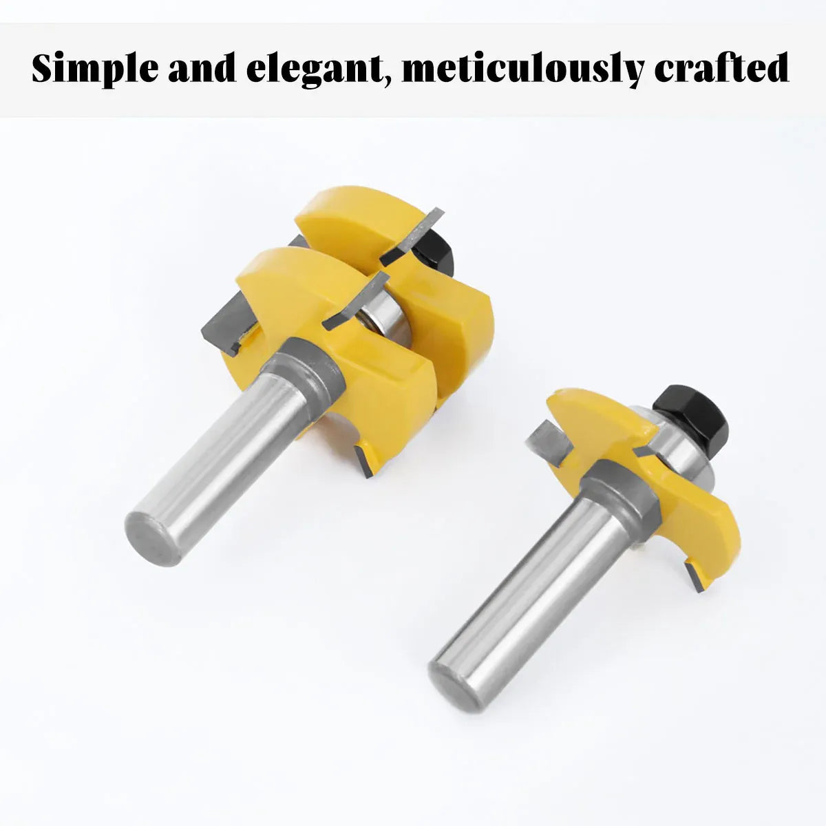 2pcs Tenon Milling Cutter Set Three Tooth T Slot Splice Square Tooth Router Bit