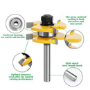 2pcs Tenon Milling Cutter Set Three Tooth T Slot Splice Square Tooth Router Bit