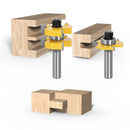 2pcs Tenon Milling Cutter Set Three Tooth T Slot Splice Square Tooth Router Bit