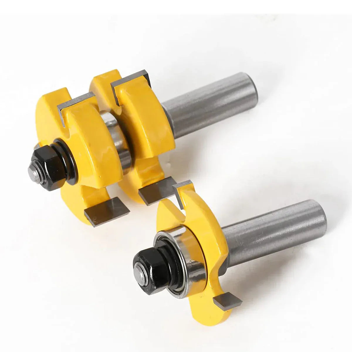 2pcs Tenon Milling Cutter Set Three Tooth T Slot Splice Square Tooth Router Bit