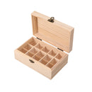 Large Capacity Solid Wood Essential Oil Storage Box 15 Grid Organizer Durable