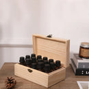 Large Capacity Solid Wood Essential Oil Storage Box 15 Grid Organizer Durable