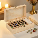 Large Capacity Solid Wood Essential Oil Storage Box 25 Grid Organizer Durable