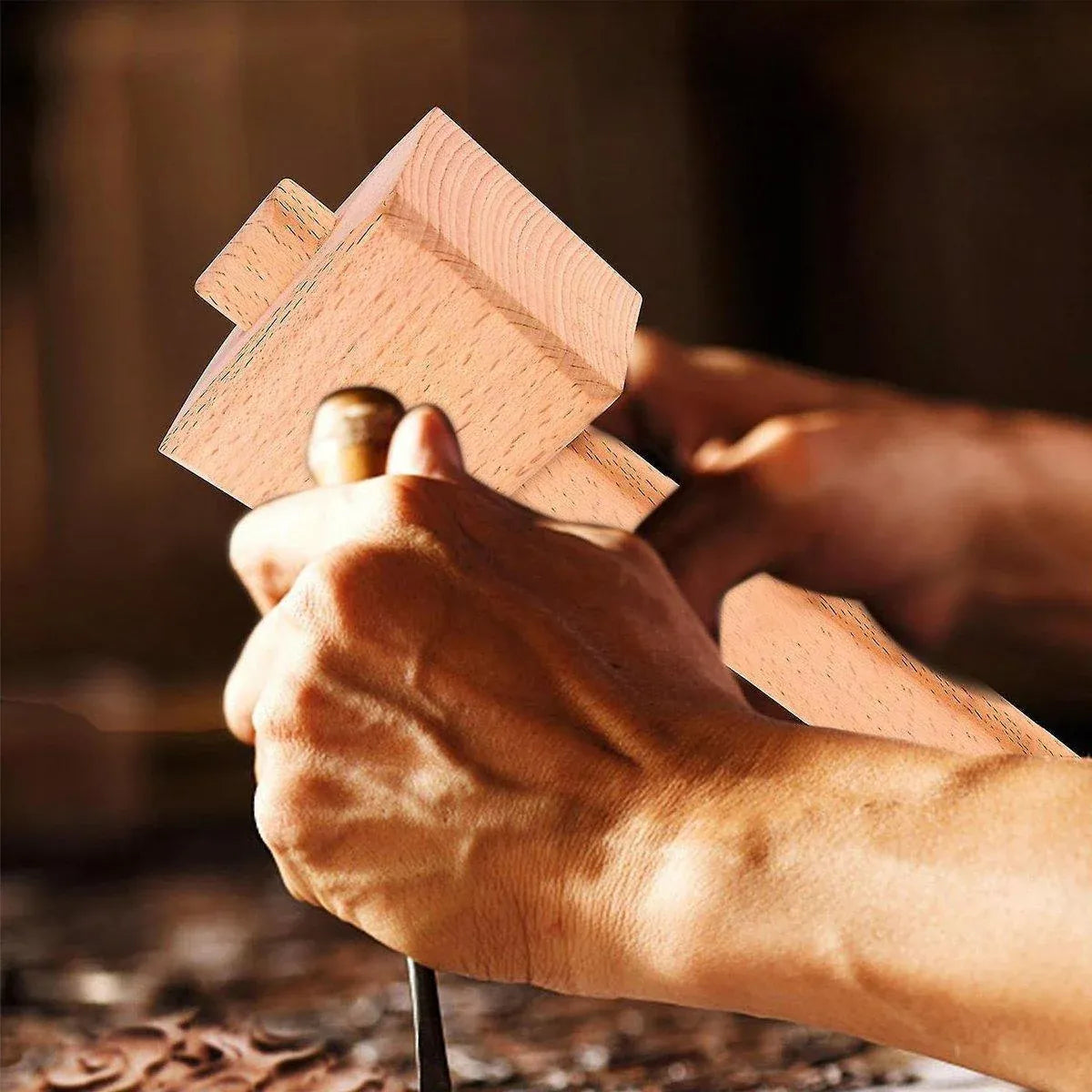 DIY Leather Craft Tools Square Solid Wood Hammer Mallet for Leatherworking
