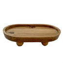 1-Piece Brown Oval Raised Tray