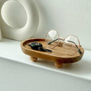 1-Piece Brown Oval Raised Tray