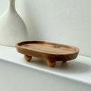 1-Piece Brown Oval Raised Tray