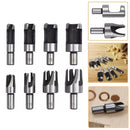 8 PCS Wood Plug Hole Cutter Dowel Maker Cutting Tools Shank Drill Bits With Box