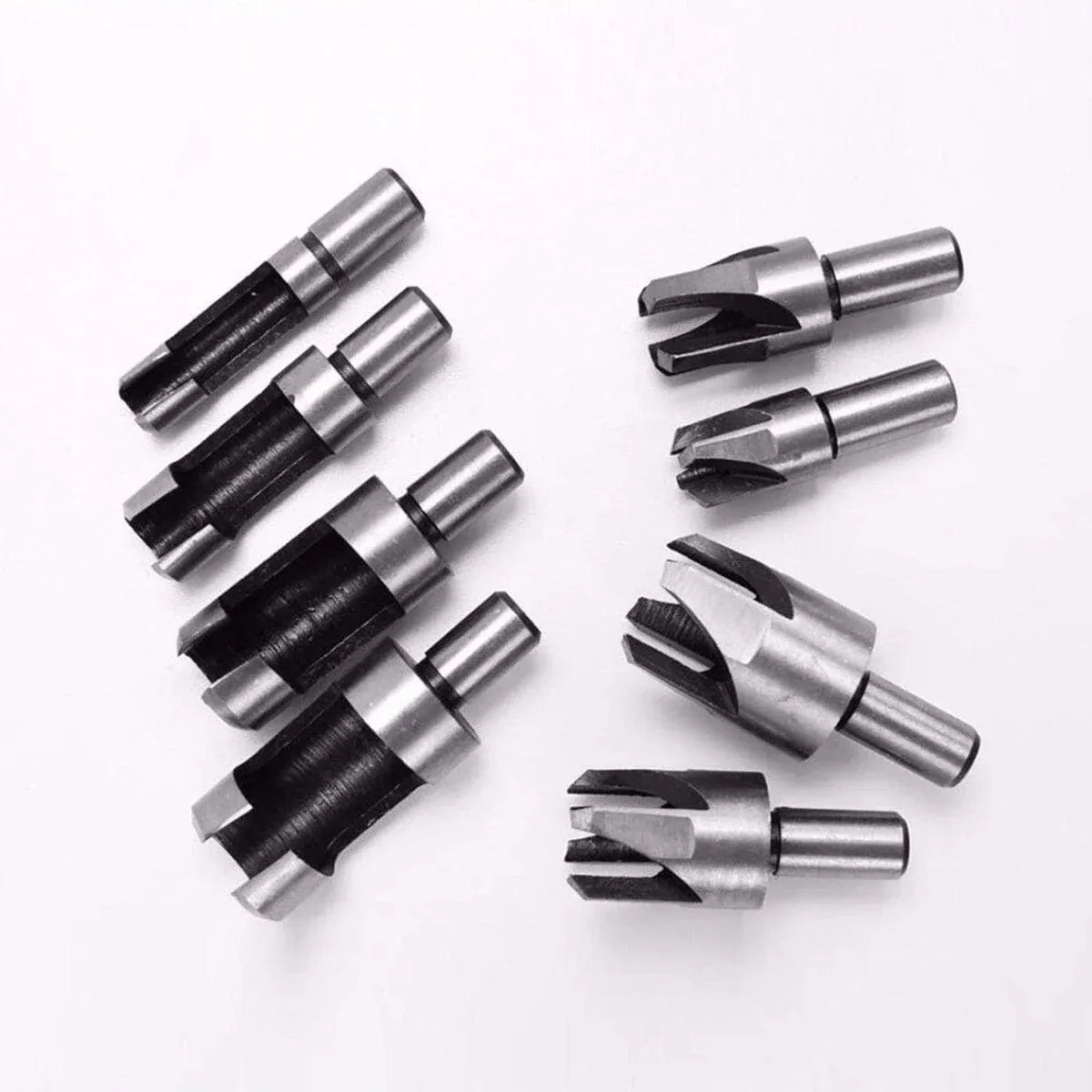 8 PCS Wood Plug Hole Cutter Dowel Maker Cutting Tools Shank Drill Bits With Box