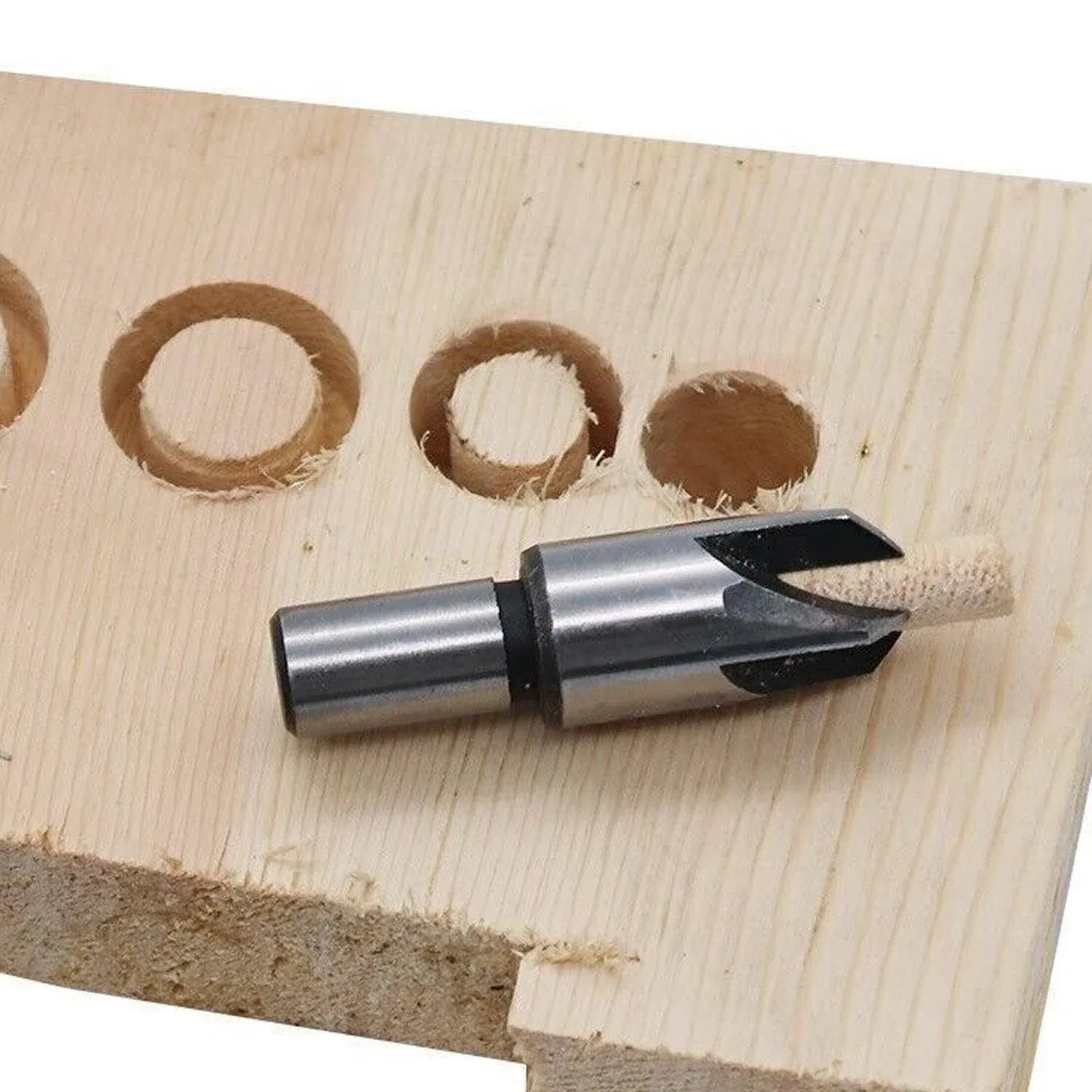 8 PCS Wood Plug Hole Cutter Dowel Maker Cutting Tools Shank Drill Bits With Box