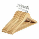 10PCS Wooden Clothes Hangers Coat Pant Suit Coathangers Rack Wardrobe Wood