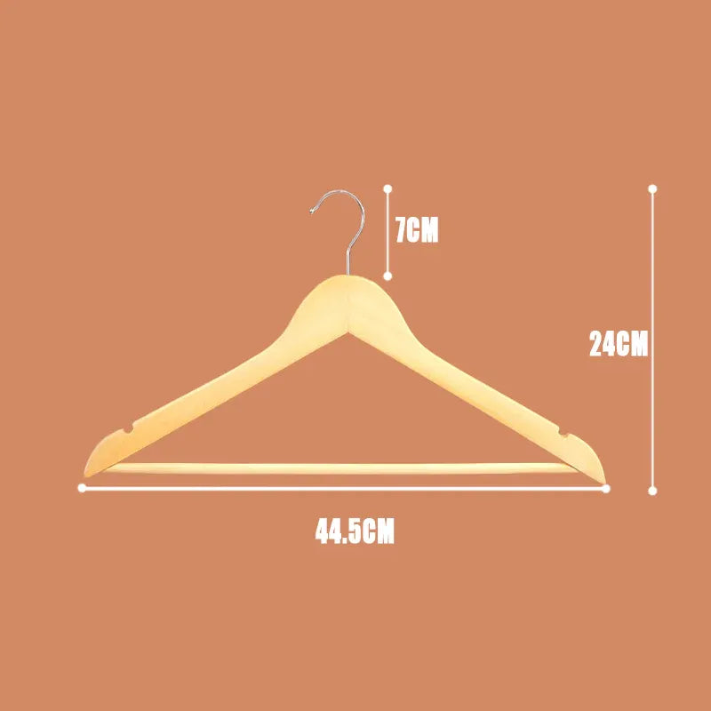 10PCS Wooden Clothes Hangers Coat Pant Suit Coathangers Rack Wardrobe Wood