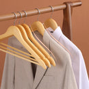10PCS Wooden Clothes Hangers Coat Pant Suit Coathangers Rack Wardrobe Wood
