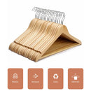 10PCS Wooden Clothes Hangers Coat Pant Suit Coathangers Rack Wardrobe Wood