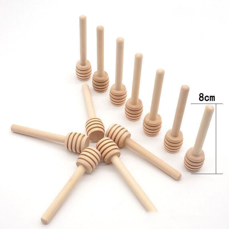 30PCS Mini Wooden Honey Dipper Stick for Honey Jar Dispense Drizzle Party Favors - 30PCS