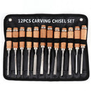 12PCS Wood Carving Chisel Set with Hardwood Handles for Woodturning and DIY