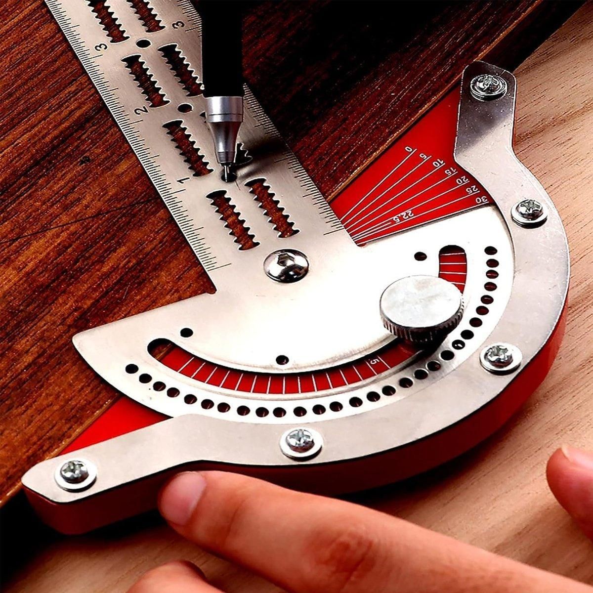Woodworking Edge Ruler Protractor Angle Measuring Tool Carpenter - 20 inch
