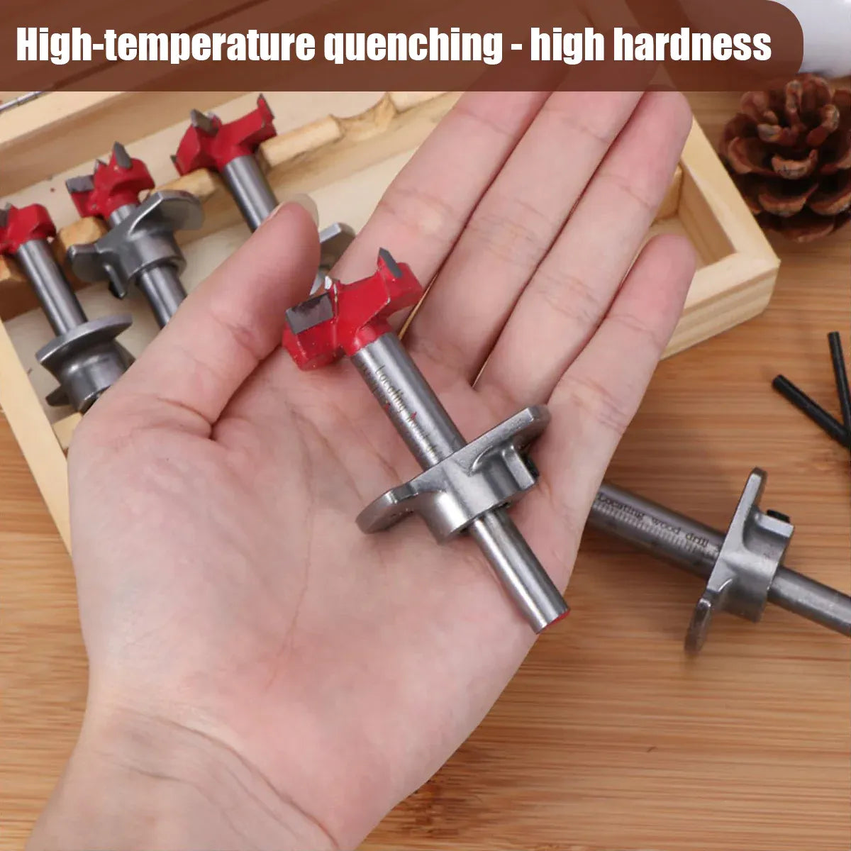 5PCS Woodworking Hole Saw Set Sturdy Durable for Wood Processing Openings Use