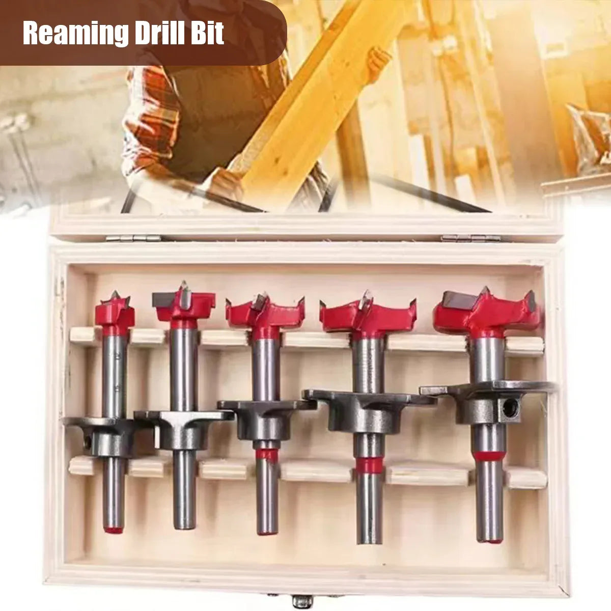 5PCS Woodworking Hole Saw Set Sturdy Durable for Wood Processing Openings Use