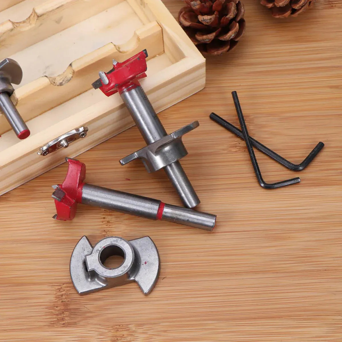 5PCS Woodworking Hole Saw Set Sturdy Durable for Wood Processing Openings Use