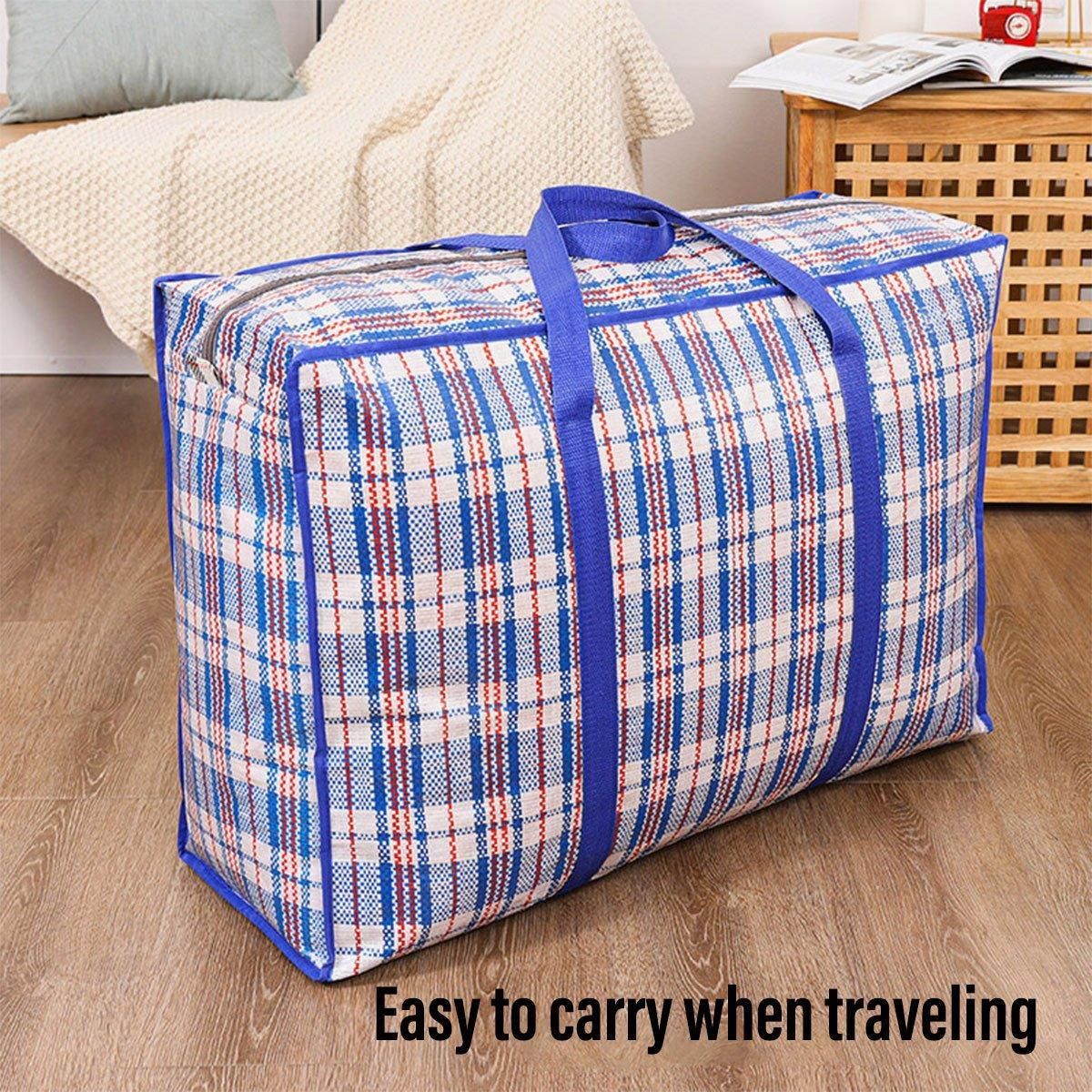 10PCS Large Waterproof Moving Packing Bags Woven Storage Luggage Quilt Bags - Medium
